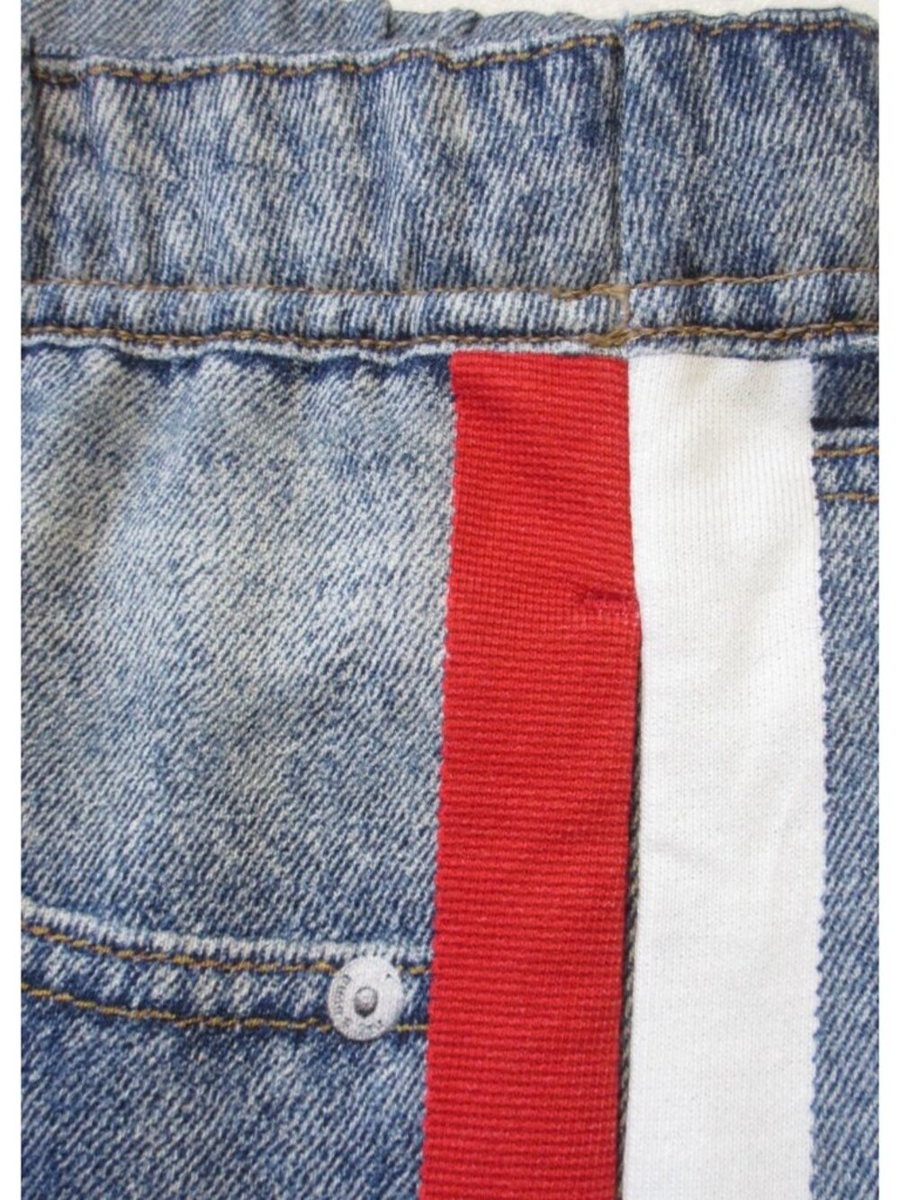 NWT rag & bone Miramar Terry in Coney Track Stripe Printed Faux Jean Pants L - Picture 10 of 12